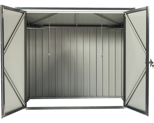 Offene Metall Gerätebox mit Regalsystem