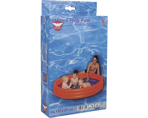 Verpackung eines Planschbeckens mit drei Ringen, circa 157 x 28 Zentimeter