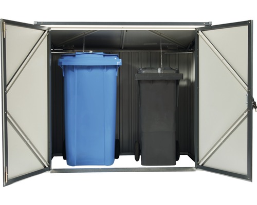 Mülltonnenbox mit zwei Mülltonnen