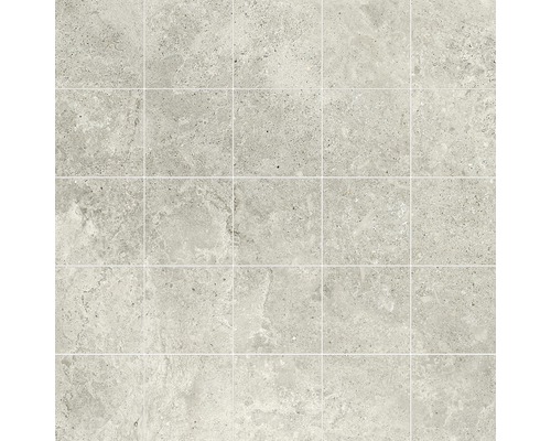 Mosaïque en grès cérame Quarry Moon blanc 30x30 cm Carrelage aspect pierre