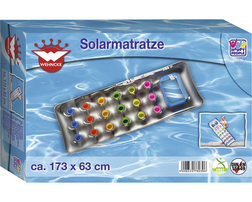 Emballage d''un matelas pneumatique solaire, environ 173 x 63 centimètres