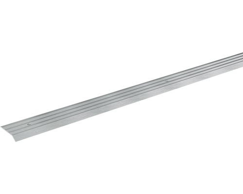 Profilé d’adaptation Skandor argent anodisé perforé 5x29x2.700 mm Profil de bordure d''escalier en aluminium avec rainures