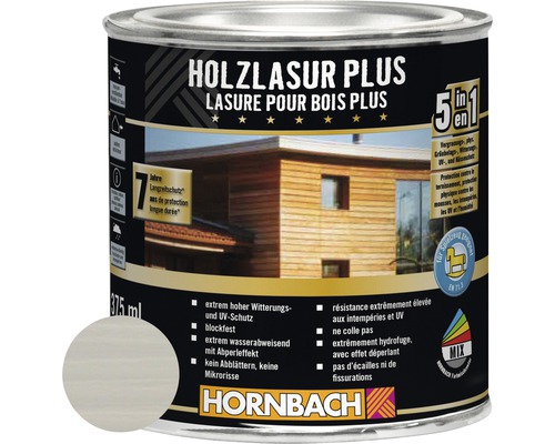 HORNBACH Holzlasur Plus silbergrau 375 ml