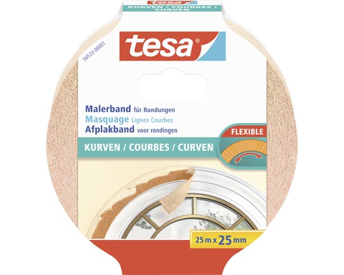 Ruban pour peintres tesa® pour courbes 25 m x 25 mm