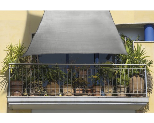 Voile d'ombrage rectangulaire pour balcon gris 140x270 cm