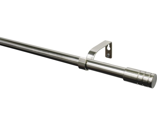 Ensemble de tringles à rideaux télescopique cylindre aspect inox 120-210 cm Ø 16/19 mm