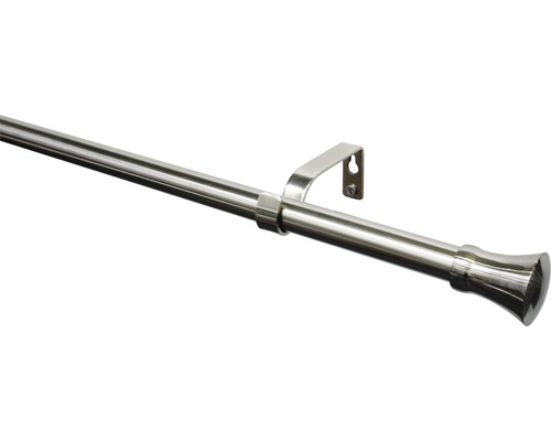 Ensemble de tringles à rideaux télescopique Pisa aspect inox 120-210 cm Ø 16/19 mm