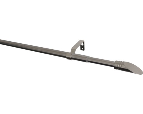 Gardinenstangen Set ausziehbar Shaft edelstahl-optik 120-210 cm Ø 16/19 mm