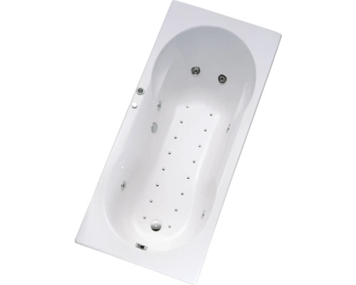 Baignoire balnéo OTTOFOND Fortuna 75 x 170 cm blanc brillant lisse 63301 Baignoire rectangulaire avec fonction bain à remous, vue de dessus