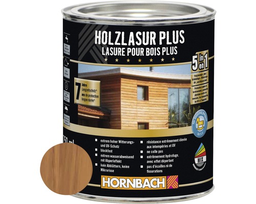 HORNBACH Holzlasur Plus teak 750 ml-0