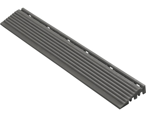 Cache-rail gris avec surface rainurée