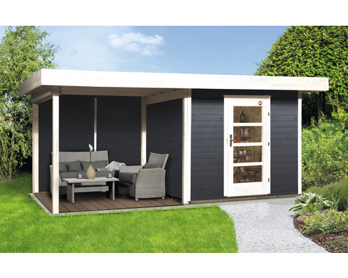 Abri de jardin weka avec plancher, toit en appentis et paroi arrière 575 x 314 cm anthracite Abri de jardin weka avec plancher, toit en appentis et paroi arrière 575 x 314 cm anthracite
