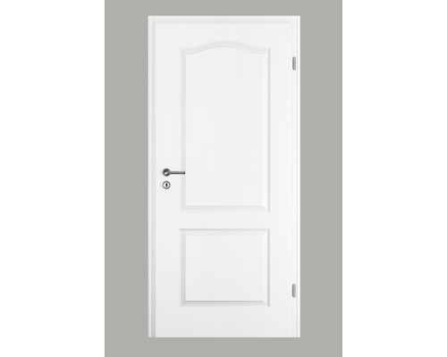 Pertura Zimmertür Pila 02B weiss lackiert (ähnlich RAL 9010) 61,0x198,5 cm Rechts Zimmertür mit zwei Füllungen und Drückergarnitur