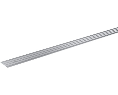 Barre de seuil Skandor argent anodisé perforé 2x29,5x900 mm Profilé de transition en aluminium avec rainures