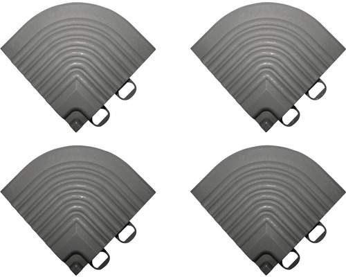 Kit d'éléments d'angle dalle à clipser, 6.2x6.2 cm, gris foncé, 4 unités