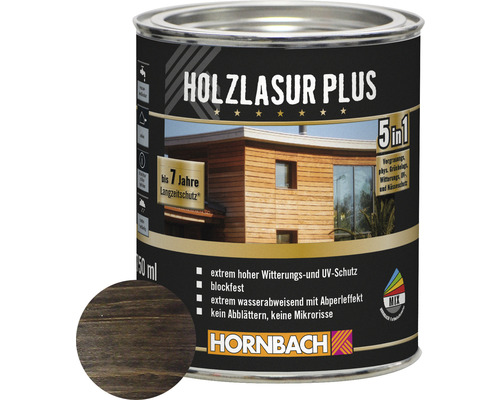 HORNBACH Holzlasur Plus ebenholz 750 ml