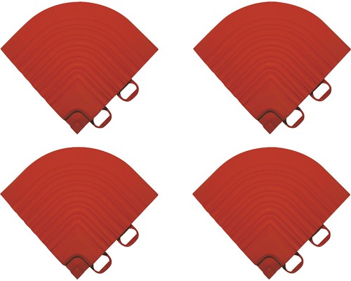 Kit d'éléments d'angle dalle à clipser, 6.2x6.2 cm, rouge, 4 unités