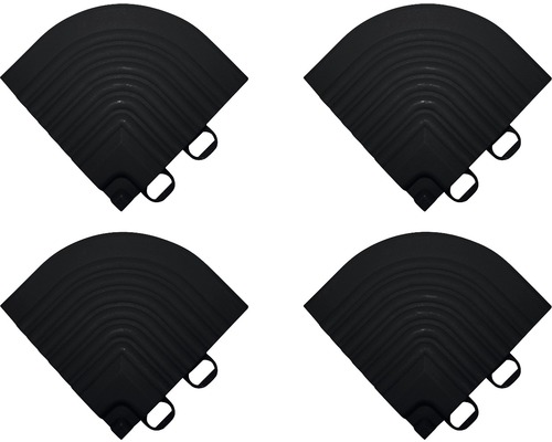 Kit d'éléments d'angle dalle à clipser, 6.2x6.2 cm, noir, 4 unités