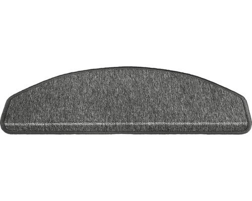 Tapis d'escalier Sweet semi-circulaire gris 23,5x65x4,5 cm
