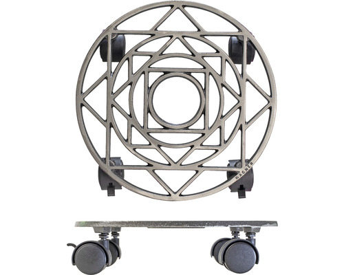 Pflanzenroller mit Rollen und geometrischem Muster