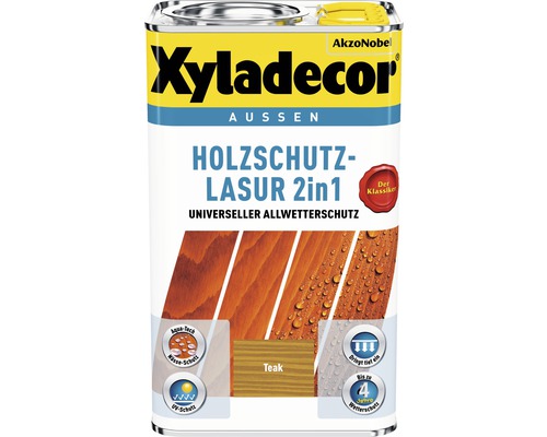 Xyladecor Lasure de protection pour bois 2en1 teck 2,5 l Xyladecor lasure de protection du bois 2en1 Teck pour l''extérieur