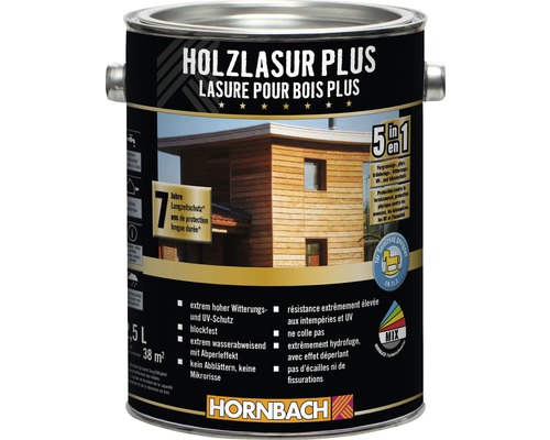 Lasure pour bois Plus en seau métallique pour l''extérieur, 2,5 litres