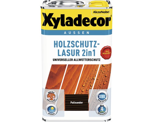 Xyladecor Holzschutzlasur 2in1 palisander 2,5 l Xyladecor Holzschutzlasur 2in1 Palisander für den Aussenbereich