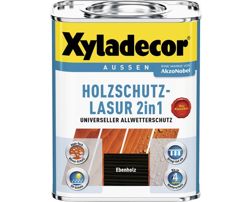 Xyladecor Holzschutzlasur 2in1 ebenholz 750 ml Xyladecor Holzschutzlasur 2in1 für den Aussenbereich im Gebinde