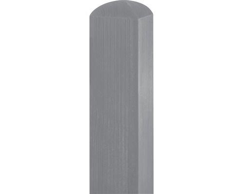 Poteau Konsta strié 9 x 9 x 190 cm gris basalte Poteau en bois avec sommet arrondi