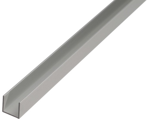 U-Profil Aluminium silber 25 x 25 x 2 x 2 mm 2 m