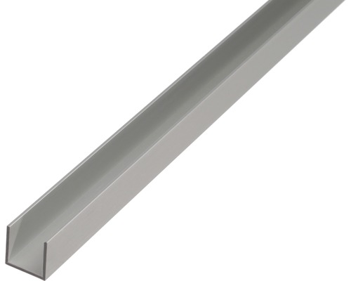 Profilé en U Aluminium argent 25 x 25 x 2 mm x 2 mm , 2 m Profilé en U en métal