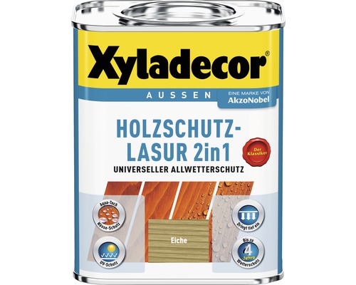 Xyladecor Holzschutzlasur 2in1 eiche 750 ml Dose Xyladecor Holzschutzlasur 2in1 für den Aussenbereich