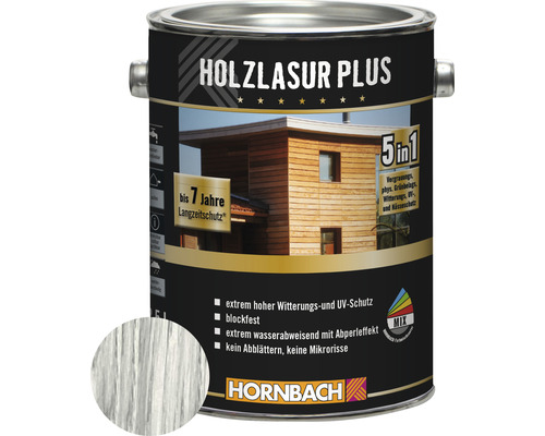 HORNBACH Holzlasur Plus weiss 2,5 L