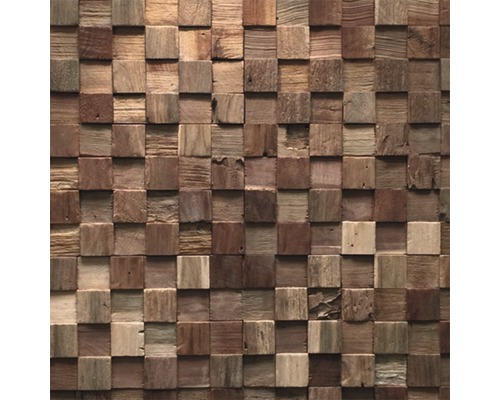 Wandverkleidung aus Holzblöcken