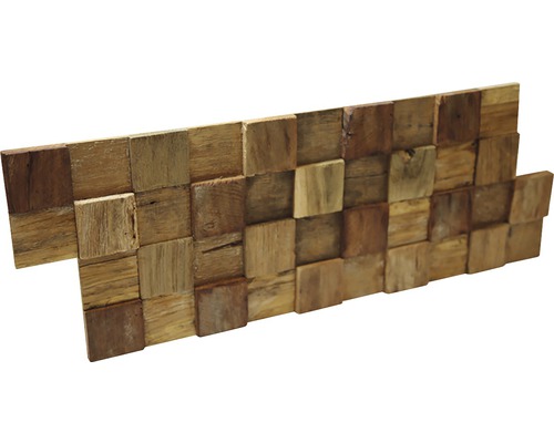 Wandpaneel aus Holzquadraten