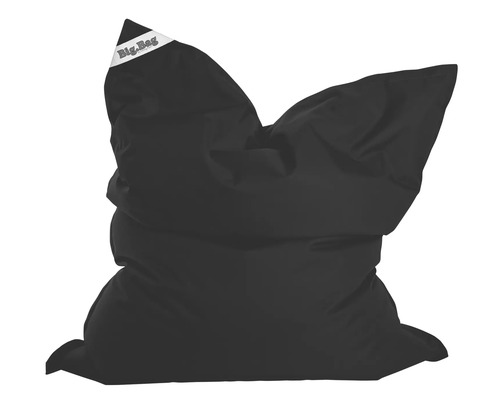 Schwarzer Sitzsack mit Big Bag Logo