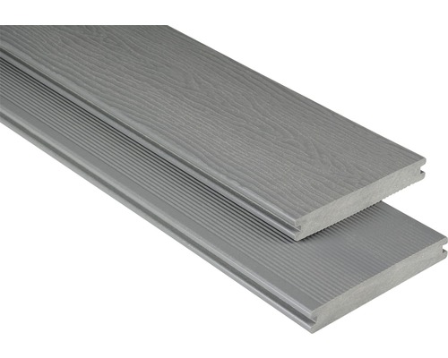 Planche pour terrasse WPC massif avec structure gris 20x145x3000 mm