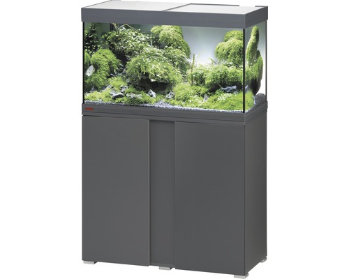 Ensemble d'aquariums EHEIM Vivaline 126 LED avec éclairage à LED, chauffage, filtre et meuble bas anthracite