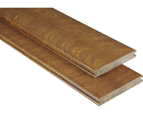 Lame de terrasse Konsta en bois composite Masivo profilé plein structuré mat 20x145x3000 mm marron clair