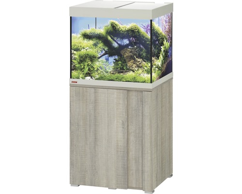 Ensemble d'aquariums EHEIM Vivaline 150 LED avec éclairage à LED, chauffage, filtre et meuble bas chêne gris