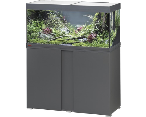 Ensemble d'aquariums EHEIM Vivaline 180 LED avec éclairage à LED, chauffage, filtre et meuble bas anthracite