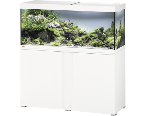 Kit complet d'aquarium EHEIM Vivaline 240 LED avec éclairage à LED, chauffage, filtre et meuble bas blanc