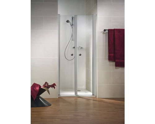 Porte battante pour niche Schulte Garant 1000x2000mm verre véritable transparent clair alu nature