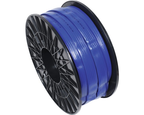 Tuyau d'arrosage industriel/Tuyau plat 1" (25,4 mm) bleu, marchandise au mètre Tuyau plat sur bobine