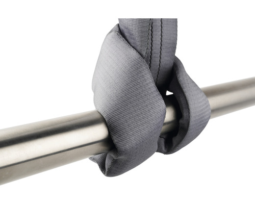 Sangle de levage textile sur une barre métallique