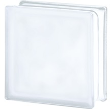 Brique en verre satinée blanc 19 x 19 x 8 cm-thumb-0