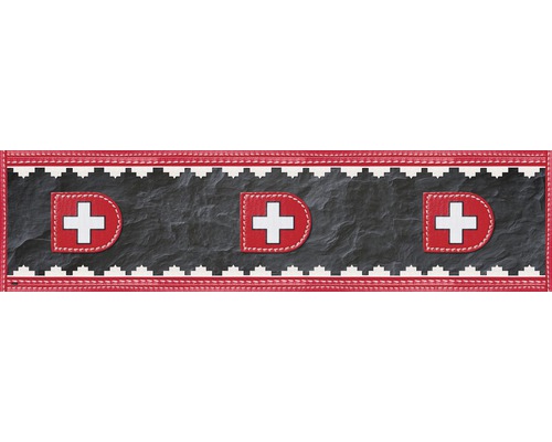 Tapis de sol mySPOTTi buddy Trudi L 2550x650x0.5 mm Bordure décorative avec motif de croix suisse