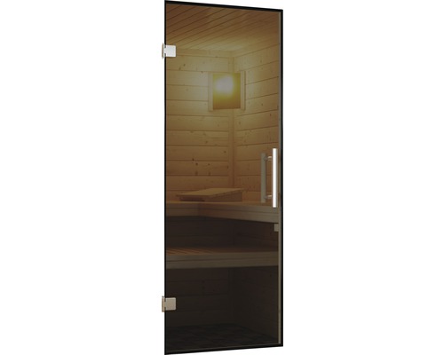 Module de porte Karibu pour saunas de 68 mm avec porte entièrement vitrée coloris graphite