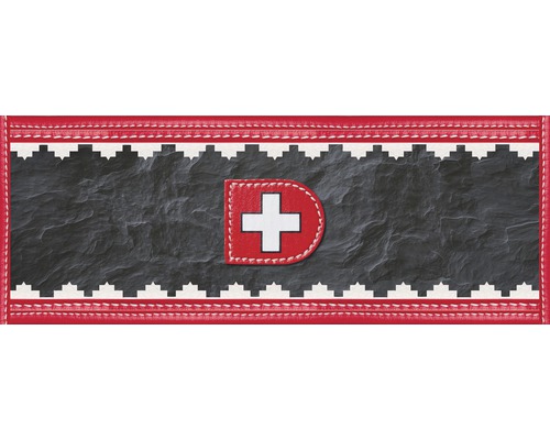 Tapis de sol mySPOTTi buddy Trudi M 1800x680x0.5 mm Bande décorative avec motif de croix suisse