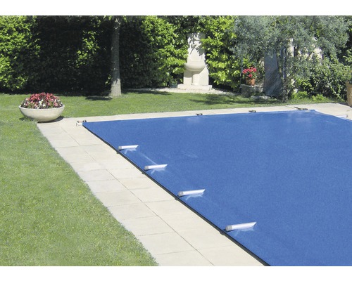 Bâche de sécurité 800 x 400 cm plastique pour piscine enterrée bleu